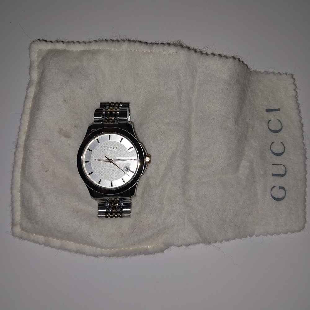 Authentic GUCCI Stainless steal two-tone G-timeless Collection Watch Swiss Made